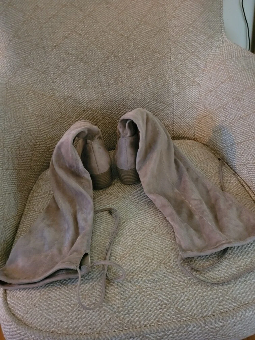 Source Unknown Taupe Over-the-Knee Suede Boots